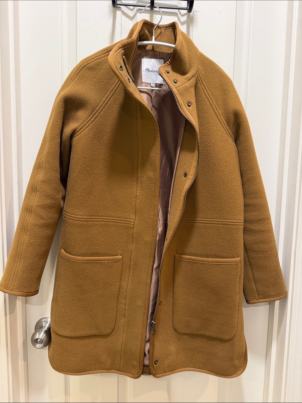 Madewell Camel/Tan Wool-Blend Estate Cocoon Coat